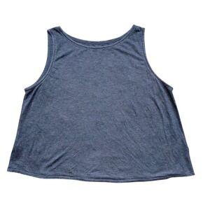 Eileen Fisher Womens Tank Top heathered dark Gray Scoop Neck size Large